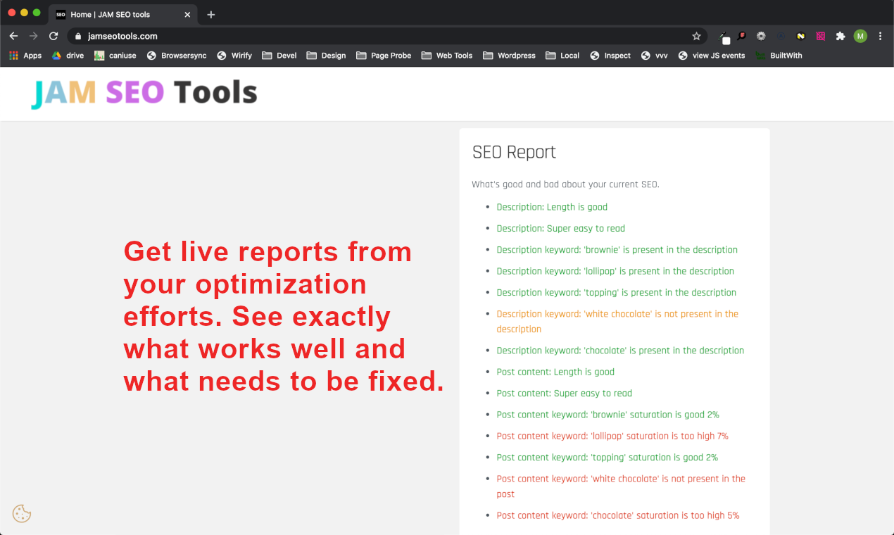 JAM SEO tools gallery image