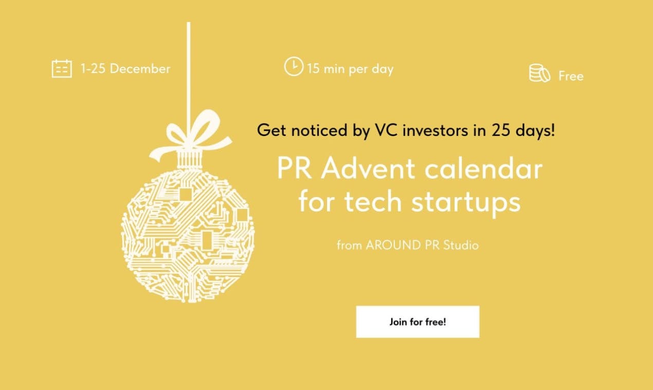 PR Advent Calendar for tech startups media 1