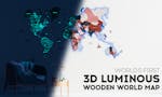 The First 3D Luminous Wooden World Map image