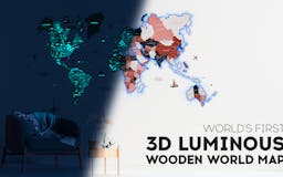 The First 3D Luminous Wooden World Map media 2