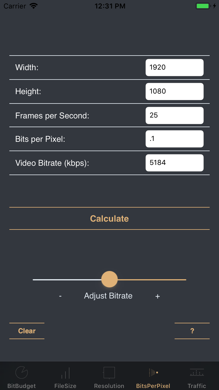 VidBitCalc - The Video Bitrate Calculator gallery image