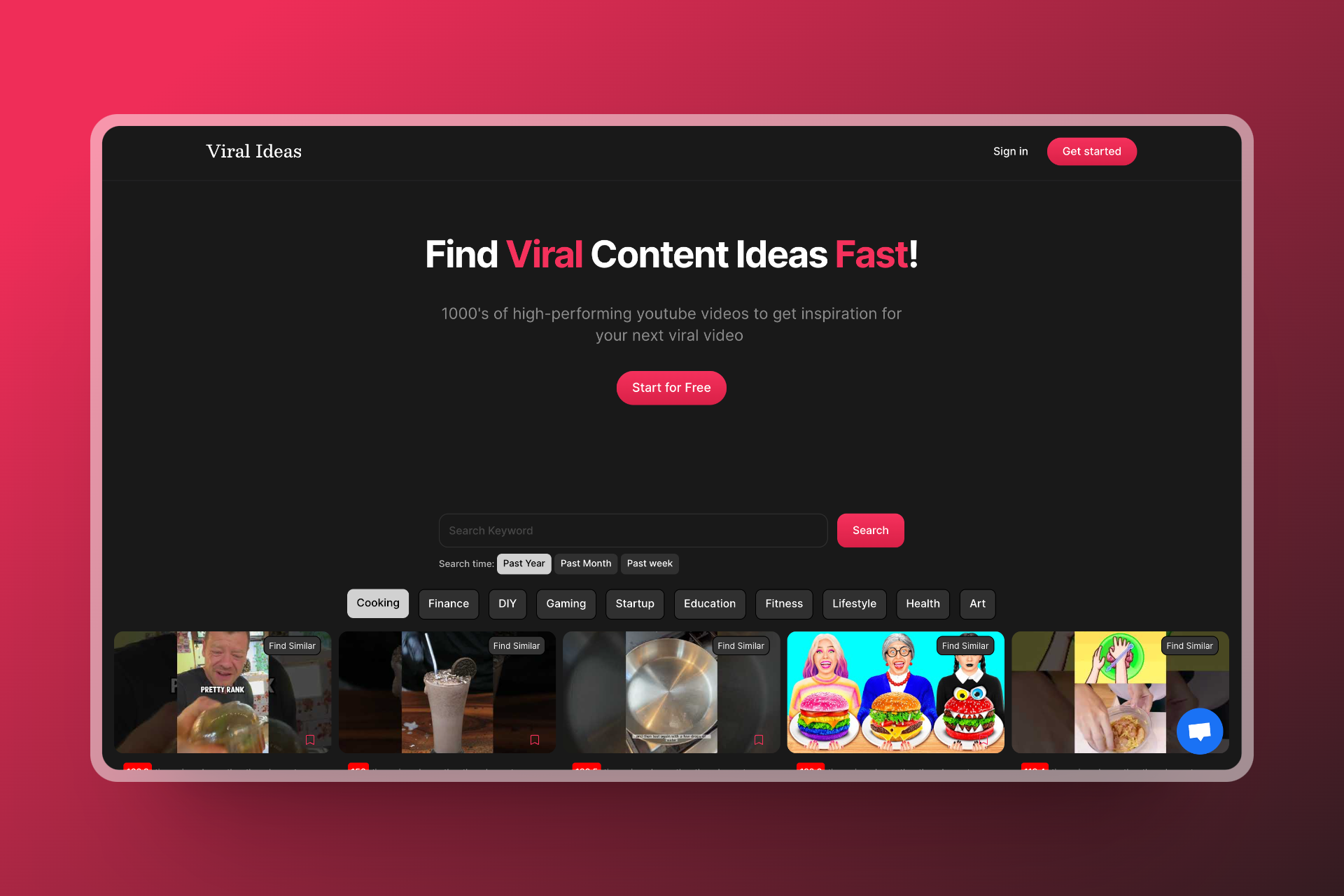 startuptile Viral Ideas-Find viral content ideas fast