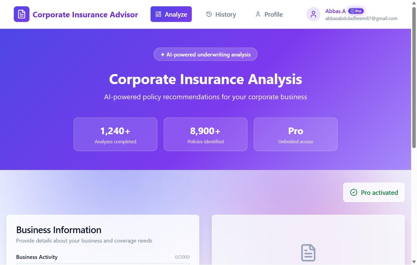 Corporate Insurance Advisor