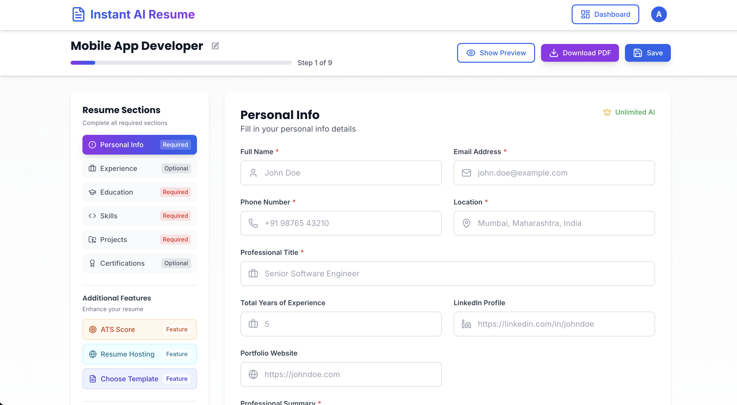 Instant AI Resume - Screenshot 5 preview