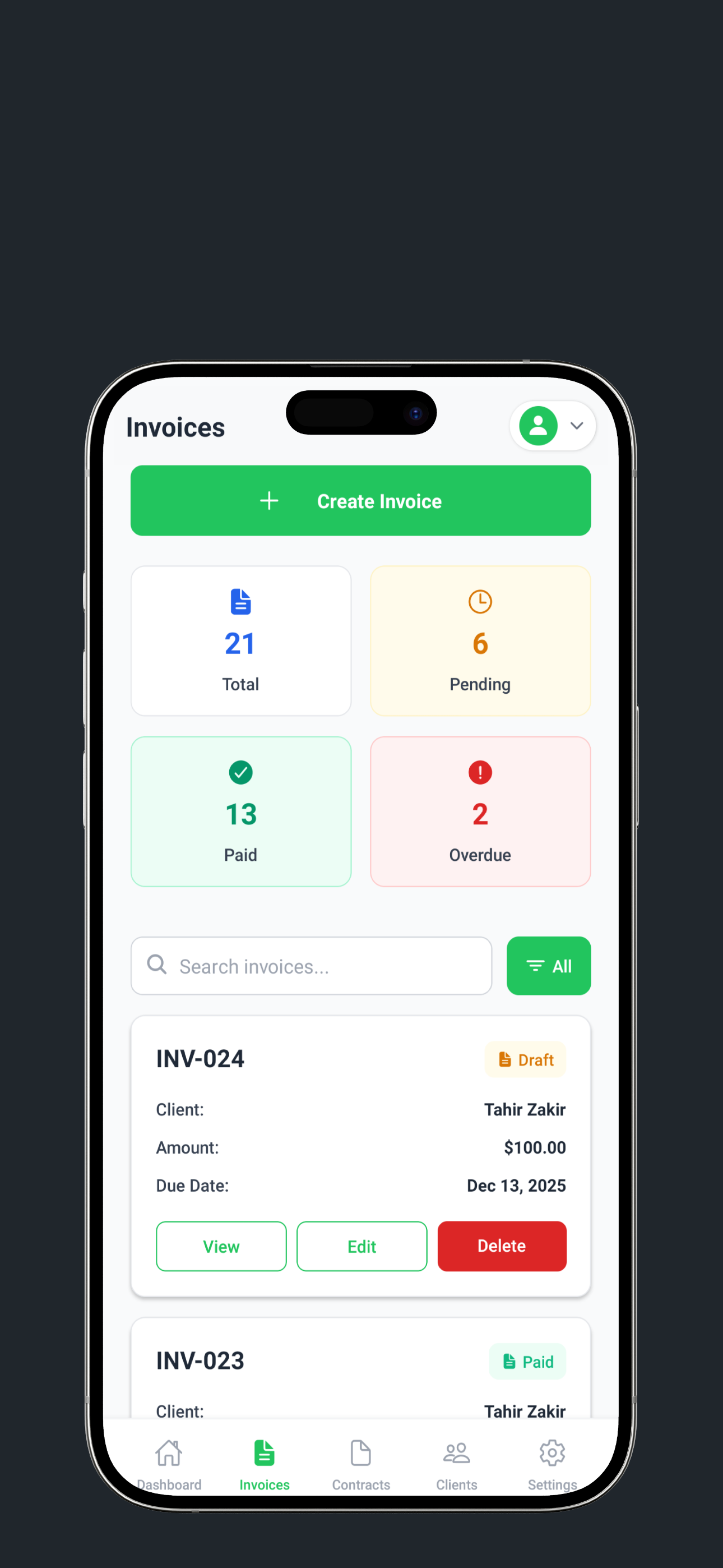 Contrazo - Main product screenshot demonstrating key features and user interface