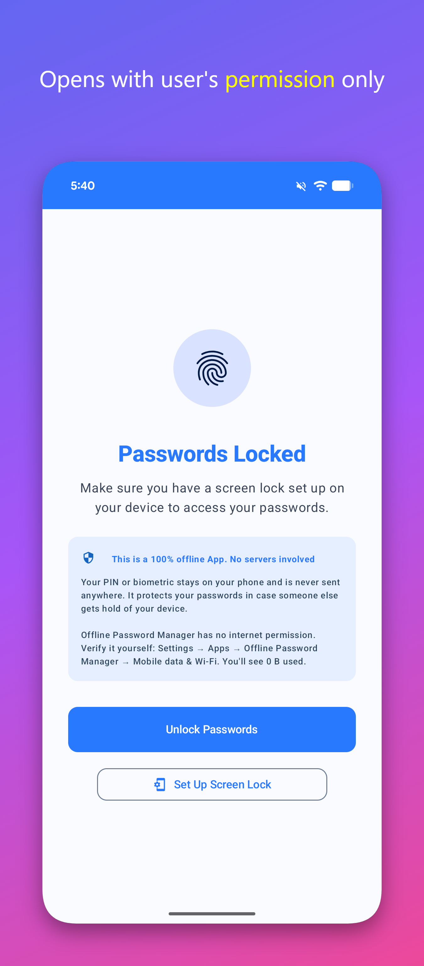 Android App: Offline Password Manager gallery image