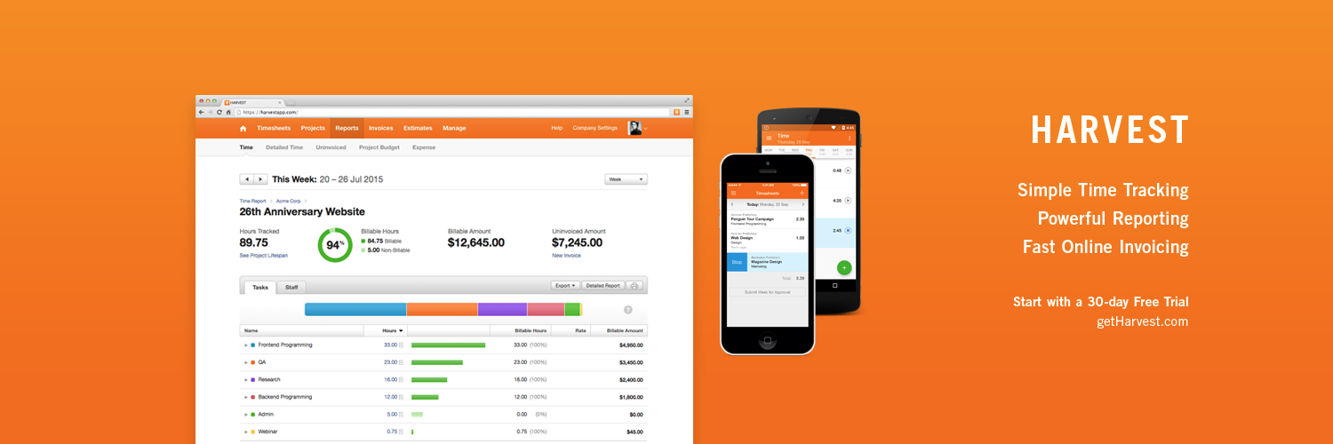 ProductHunt banner for @harvest