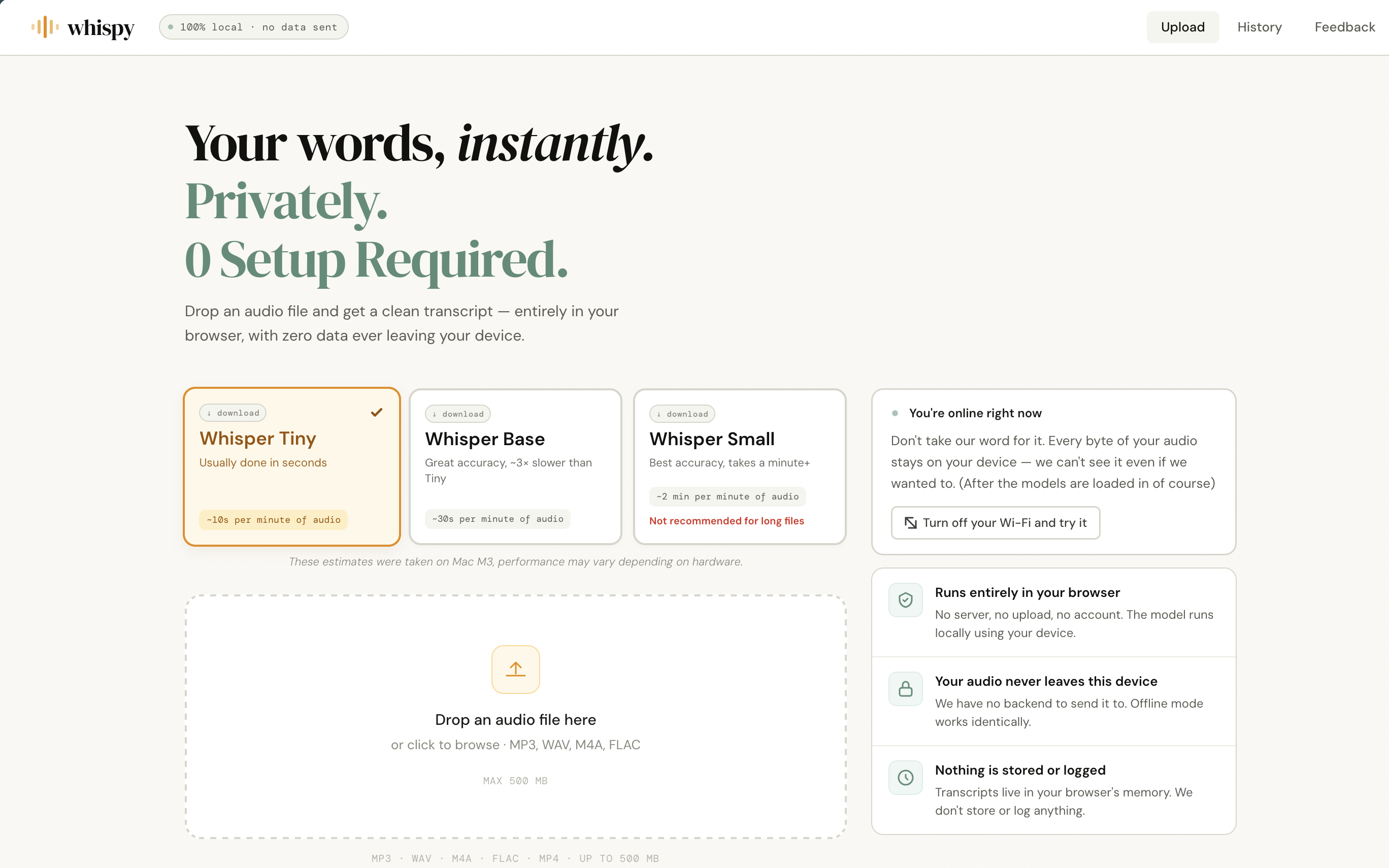 Whispy — Free Local Audio Transcription. gallery image