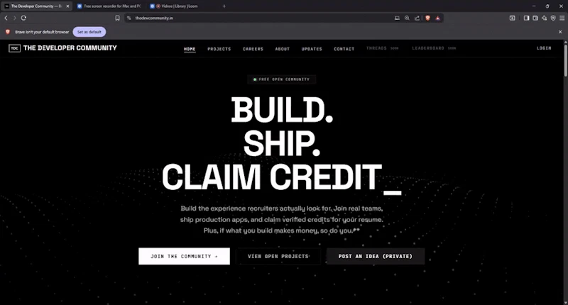 The Developer Community screenshot 1 (video preview)