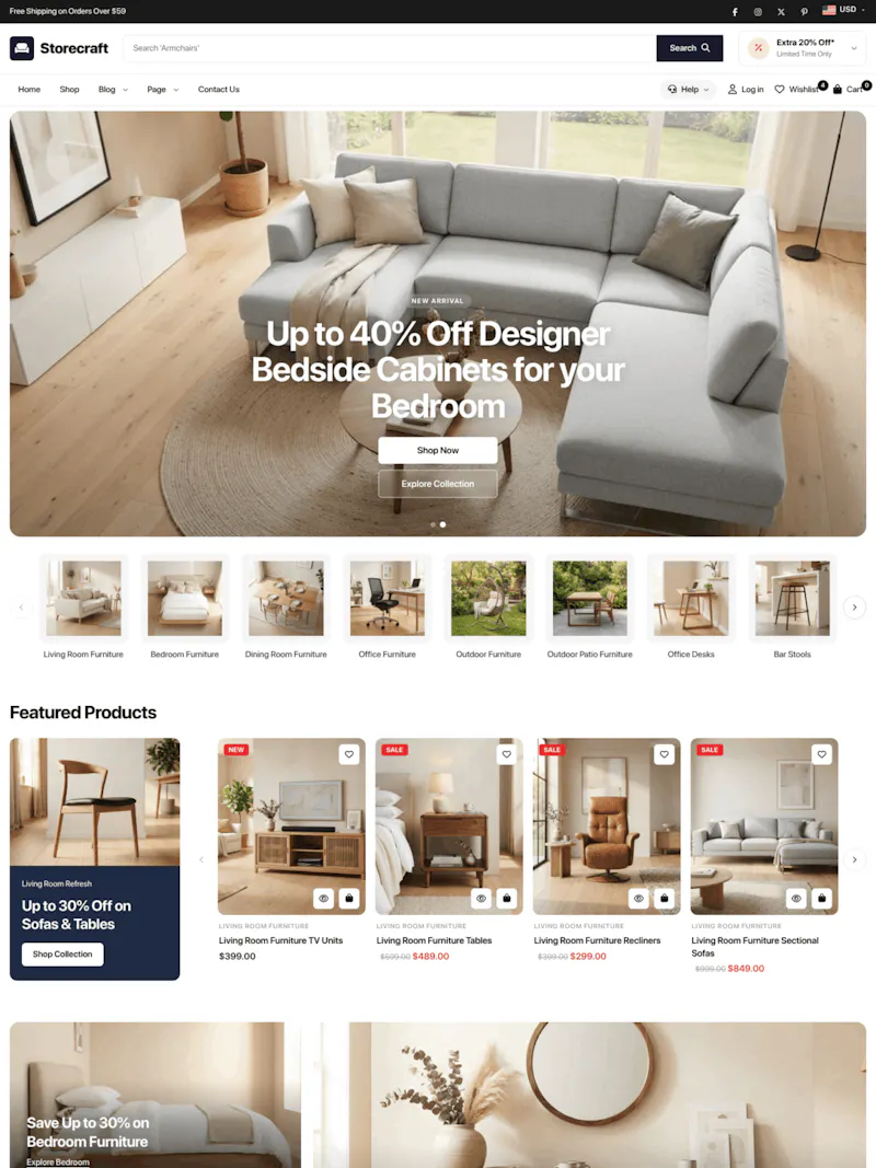 Furniture WordPress Theme screenshot 1