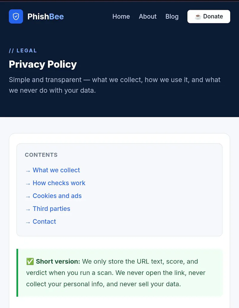 PhishBee — Whatsapp Scam and Url checker screenshot 3