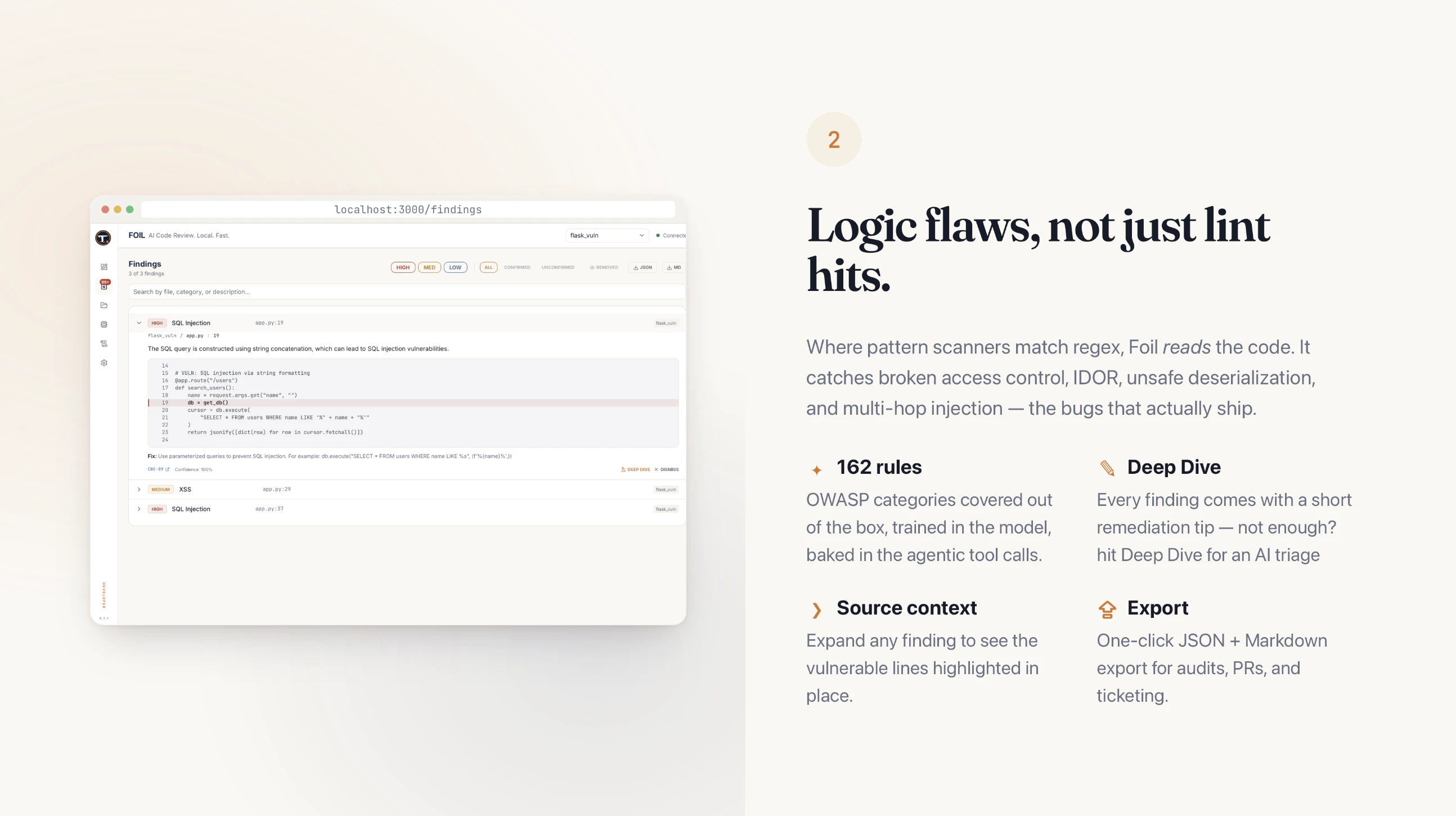 Foil AI Code Security screenshot 2