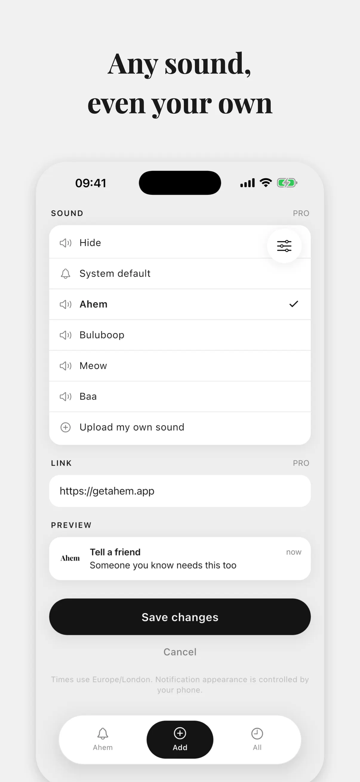 Ahem: Customise reminders gallery image