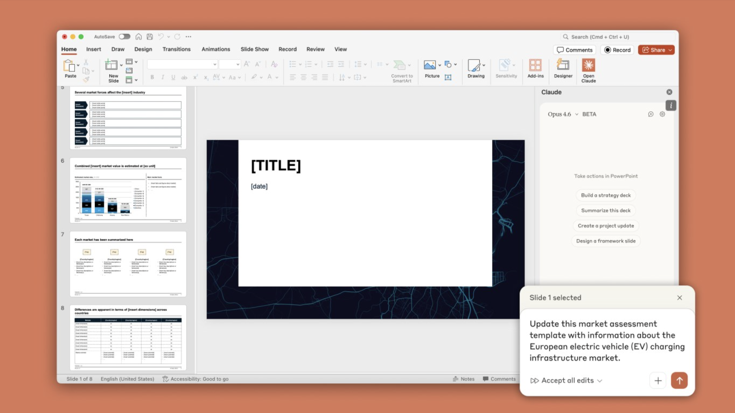 Claude in PowerPoint - Screenshot 2 showing product features and functionality