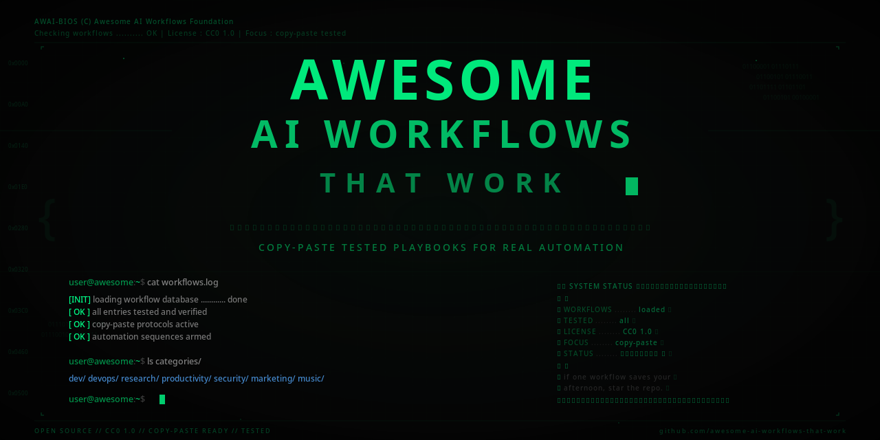 Awesome AI workflows that just work