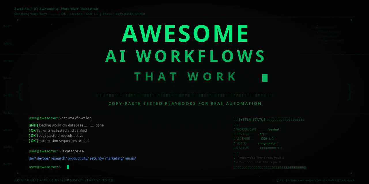 Awesome AI workflows that just work logo