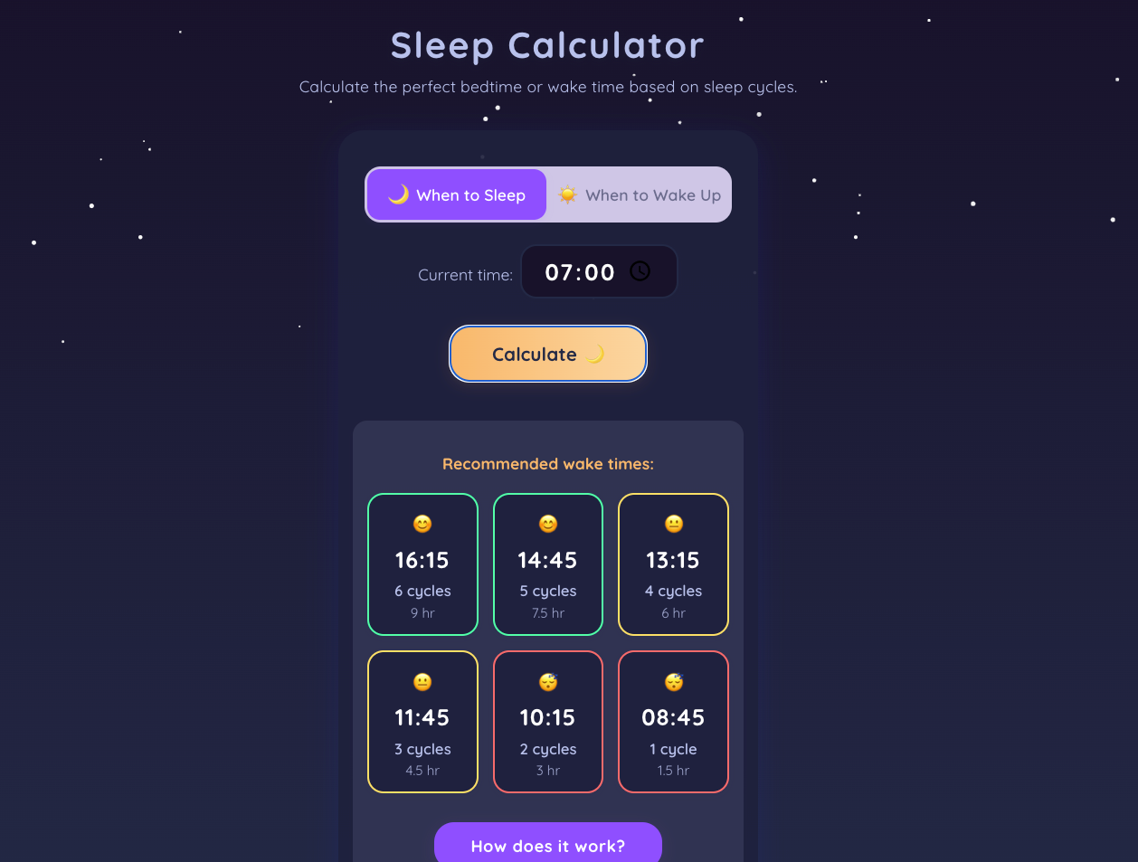 Sleep Calculator screenshot 1