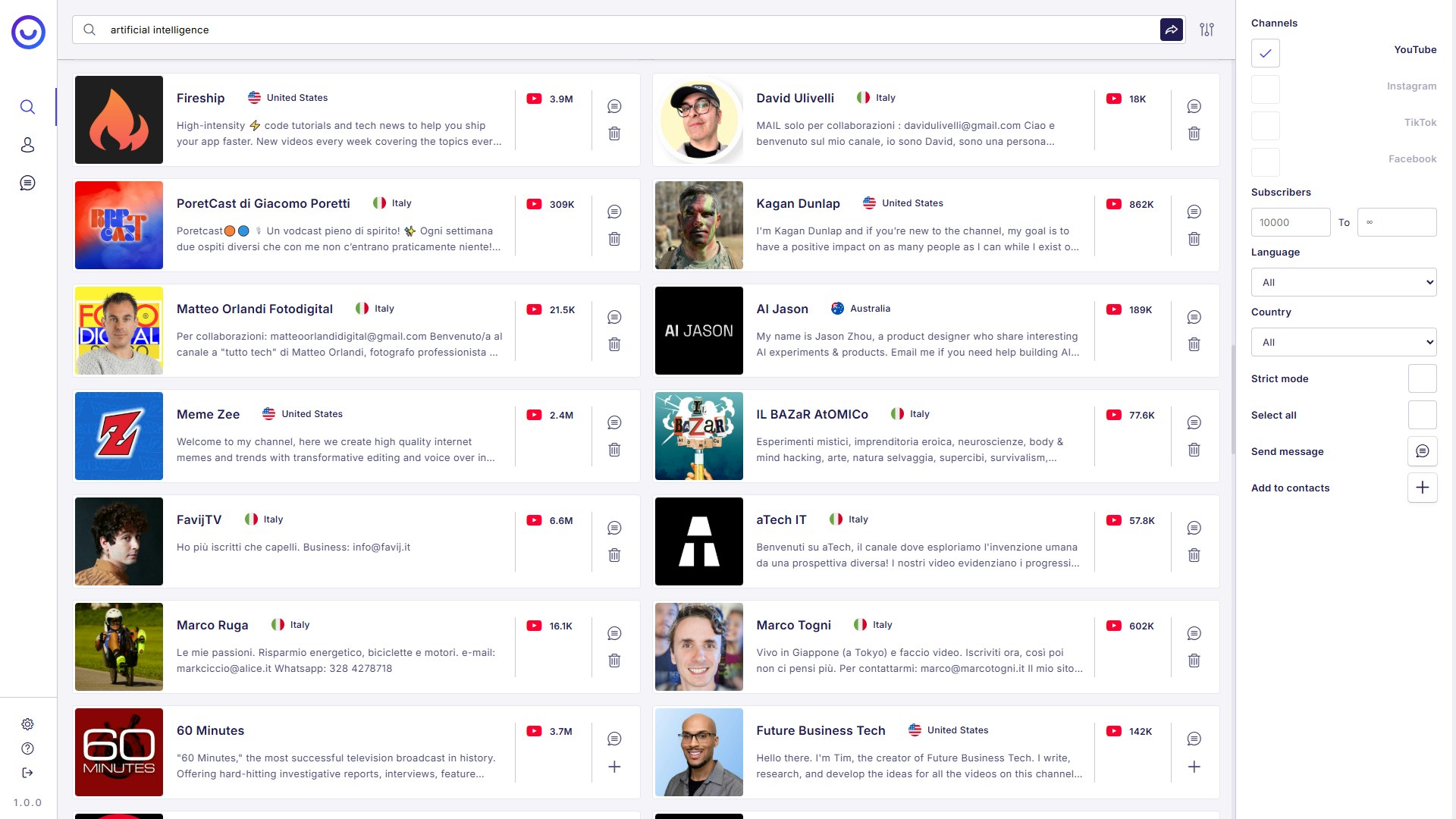 Influeencer screenshot 1