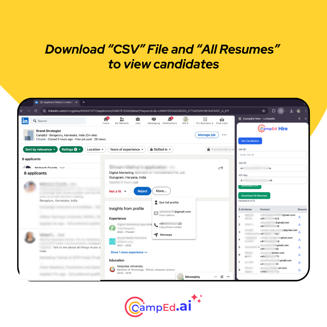 CampEd Hire - LinkedIn Chrome Extension media 7