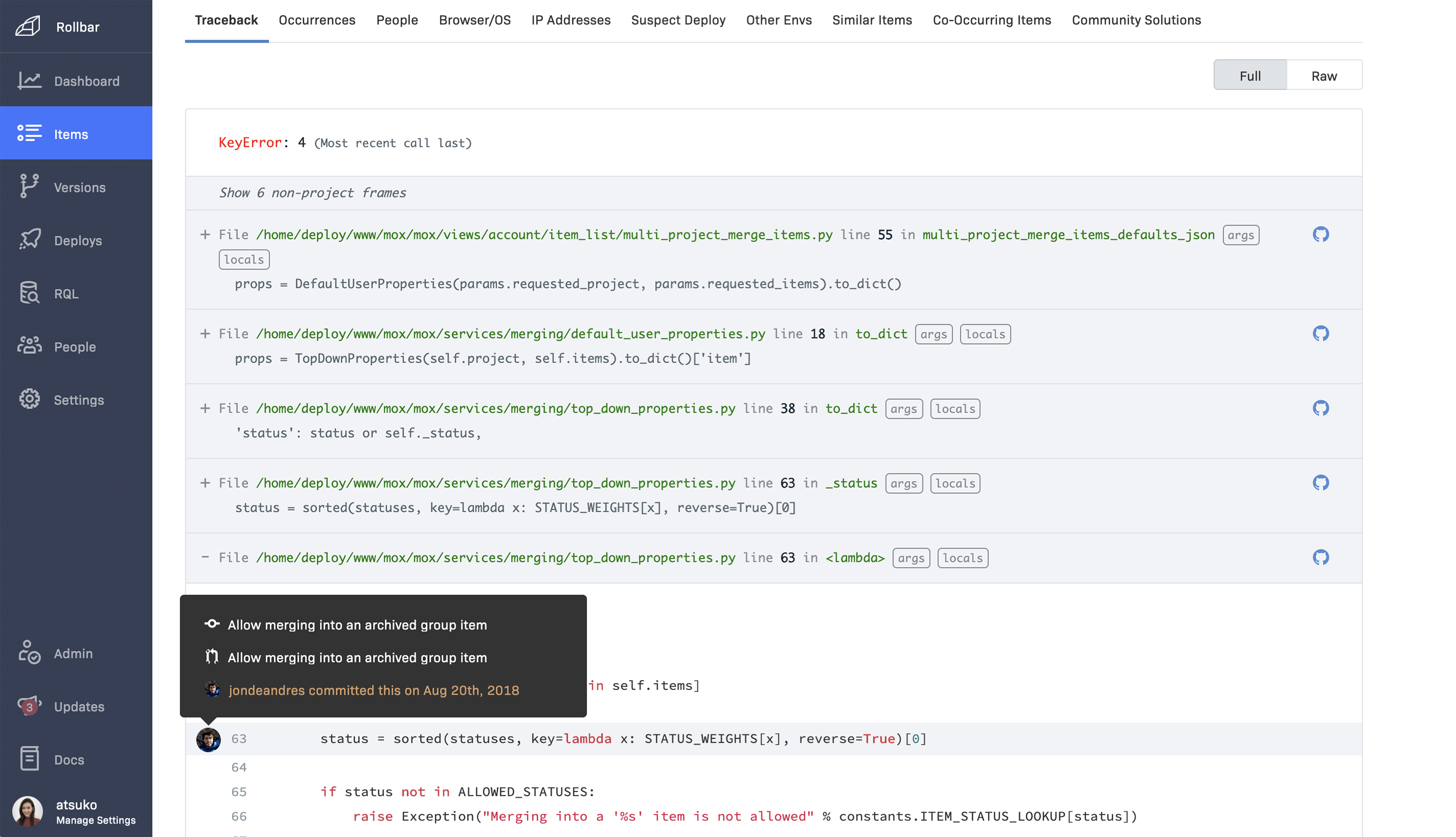Rollbar gallery image