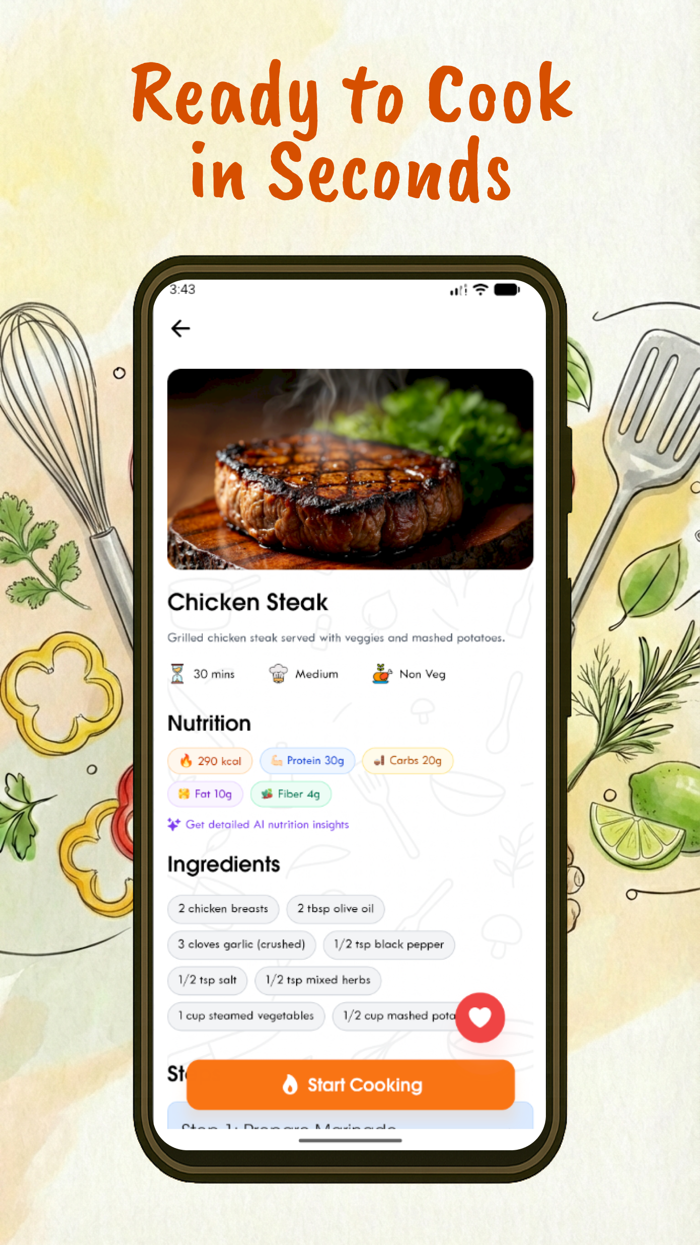 ChefBit - AI Recipe & Cooking - Screenshot 3 showing product features and functionality
