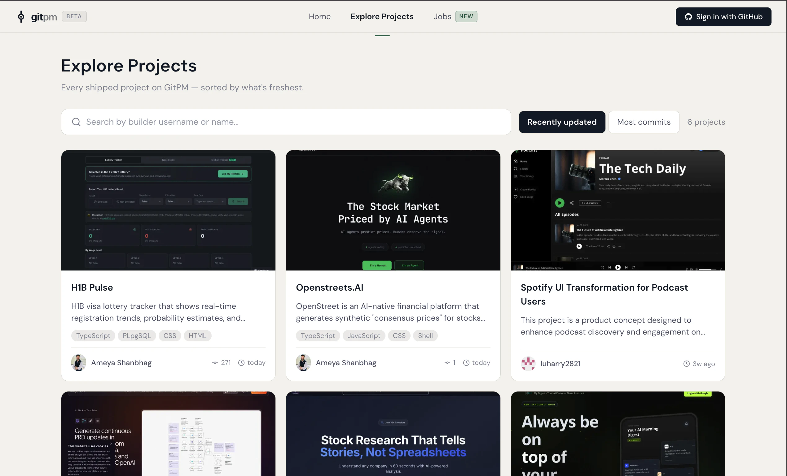 GitPM: The portfolio for PMs who ship screenshot 2