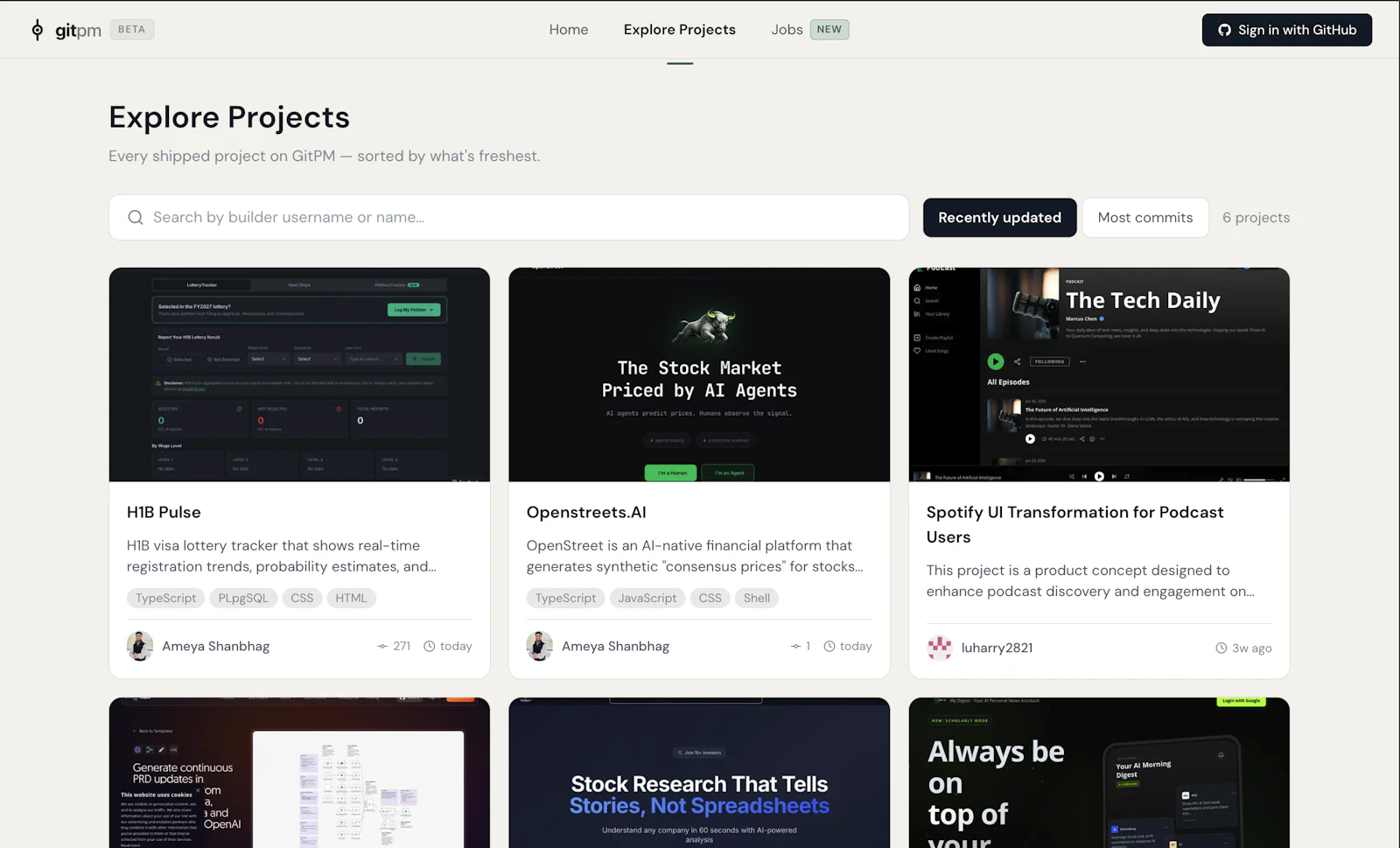 GitPM: The portfolio for PMs who ship screenshot 3