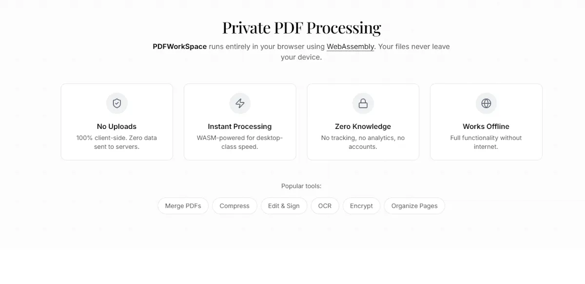 PDF WorkSpace - Privacy Matters