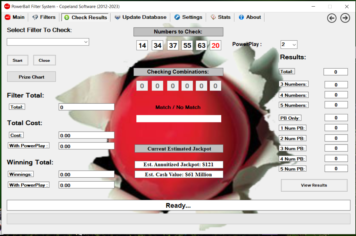 Sistema de filtro de bola de powerball media 2
