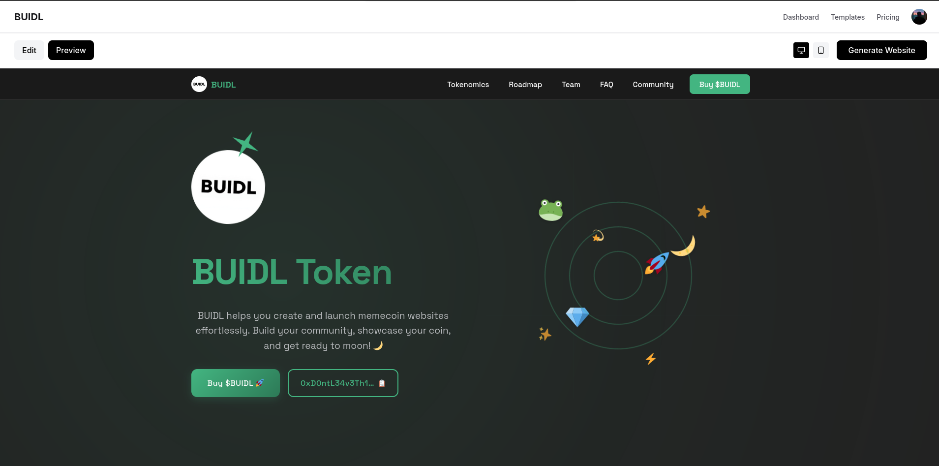 İstenen - Memecoin web sitesi jeneratörü medya 3