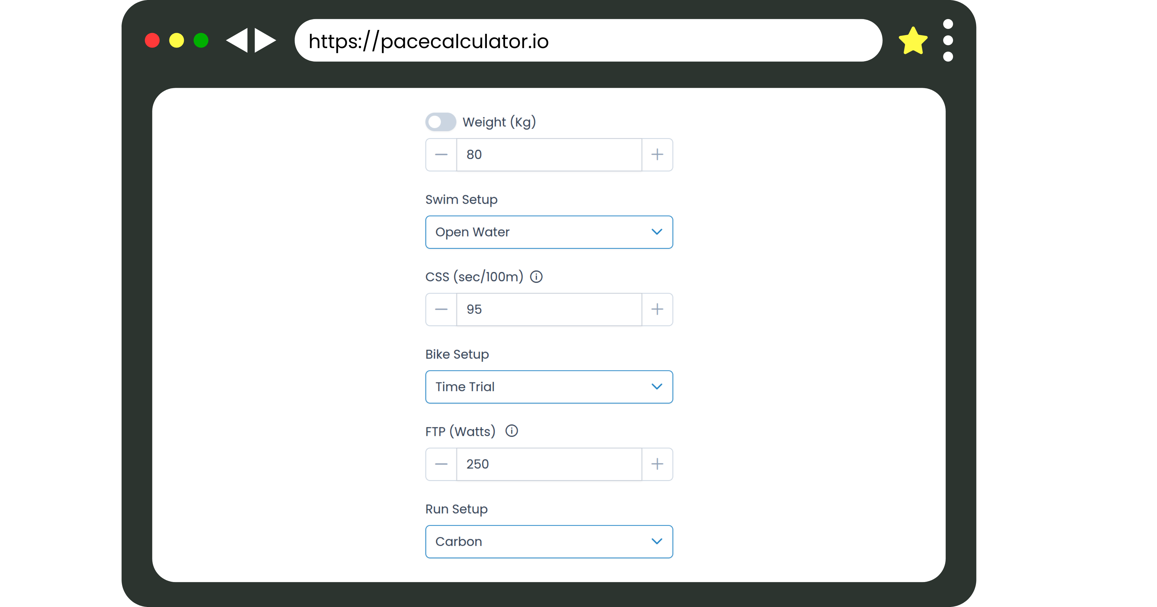 pacecalculator.io - 150 개의 이벤트가있는 개인화 된 트라이 애슬론 페이스 계산기 미디어 2