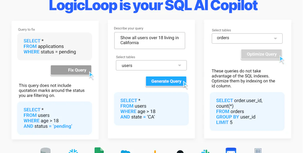 LogicLoop AI SQL Copilot: SQL AI Copilot for business and data teams ...