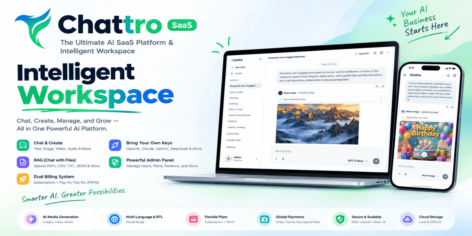 Chattro - Laravel AI Assistant SaaS gallery image
