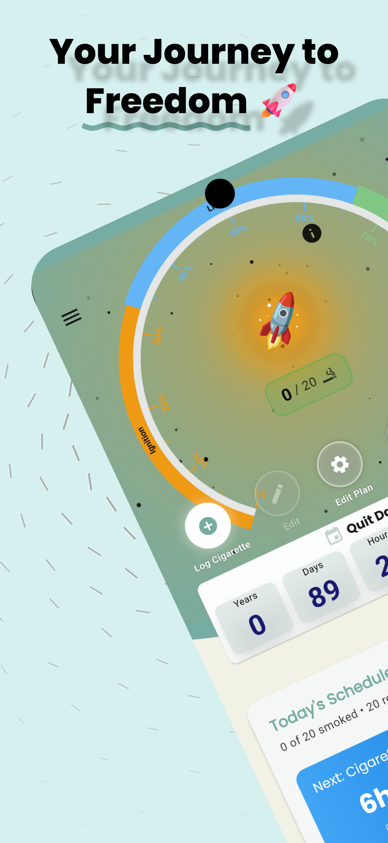 SmokeShift - Quit Smoking the AI Way - Main product screenshot demonstrating key features and user interface