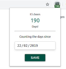 Days Since (Chrome Extension) gallery image
