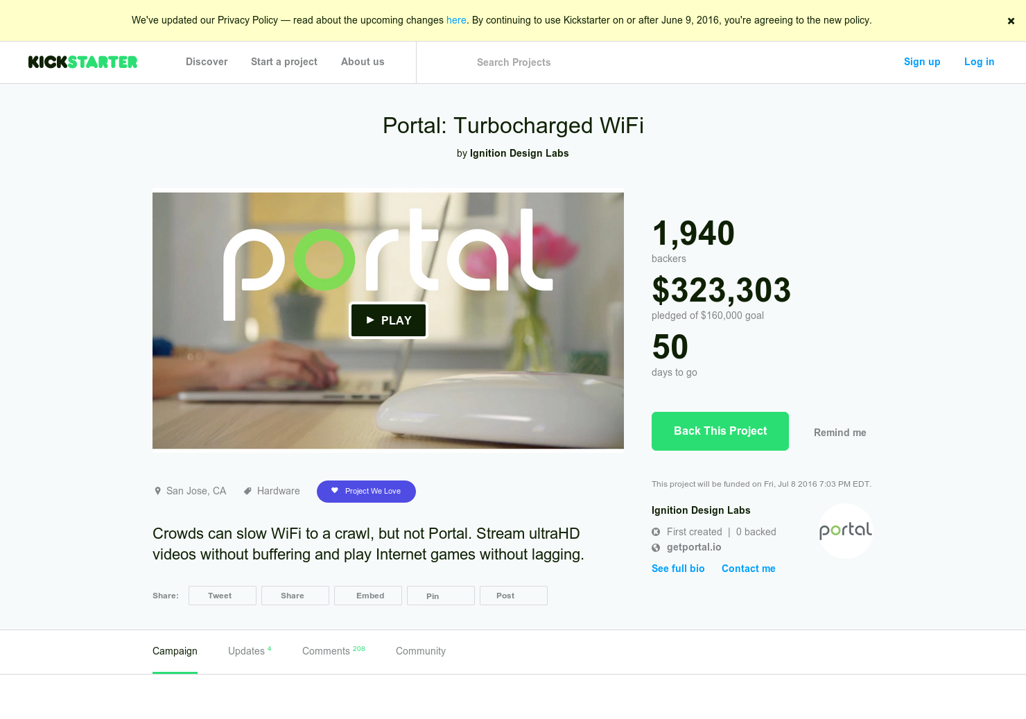 Portal: Turbocharged WiFi
