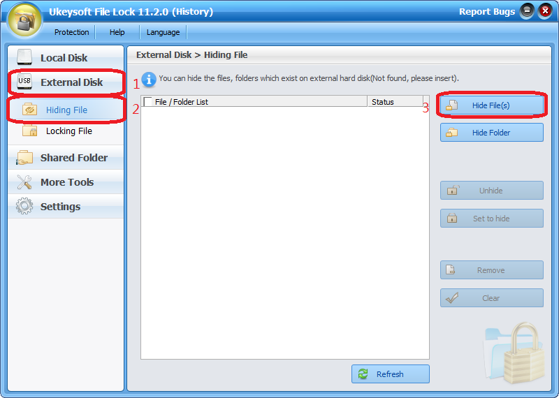 Verrouillage du fichier Ukeysoft media 2