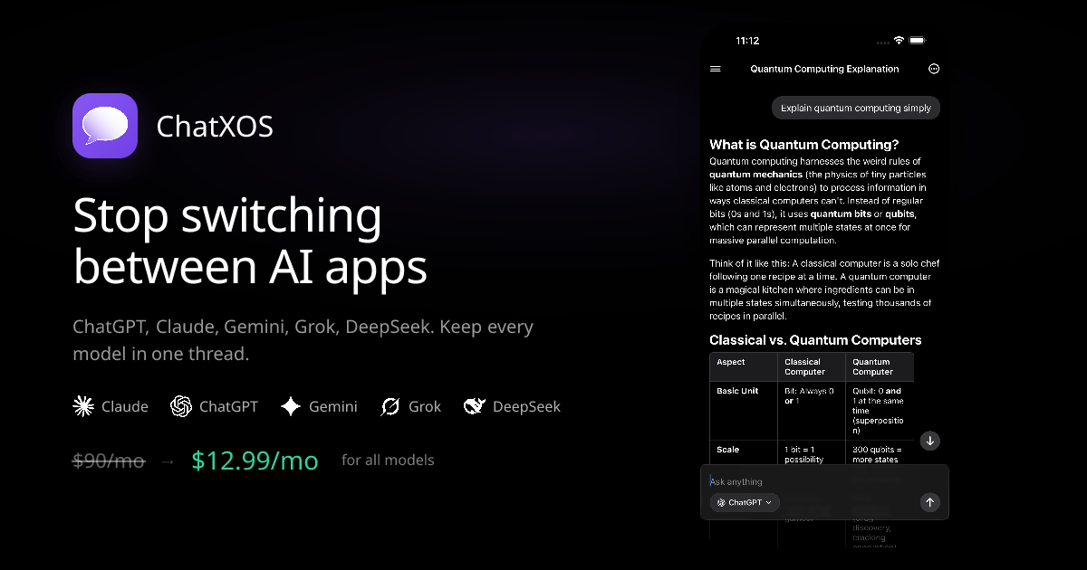 ChatXOS - Main product screenshot demonstrating key features and user interface