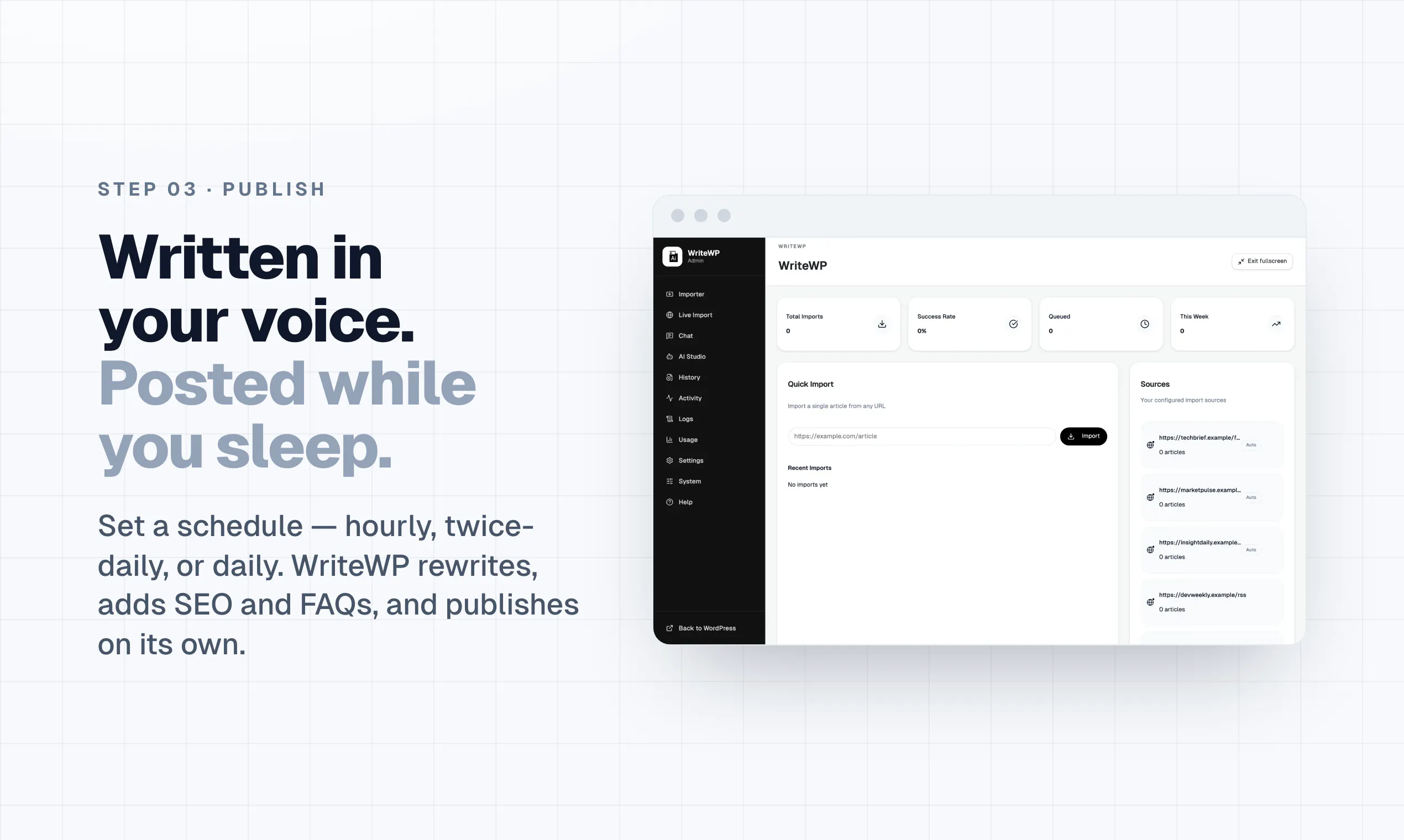 WriteWP – AI Autoblogging For WordPress gallery image