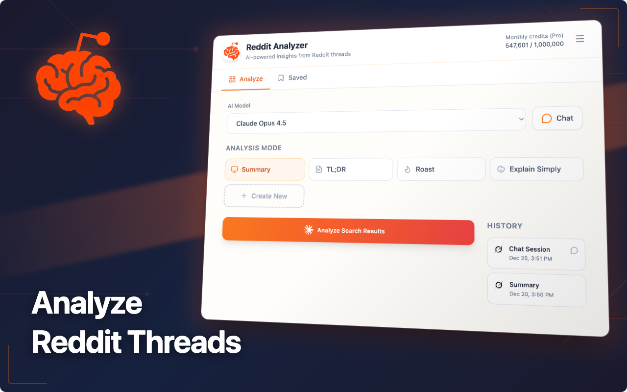 Reddit Summarizer - Screenshot 4 showing product features and functionality