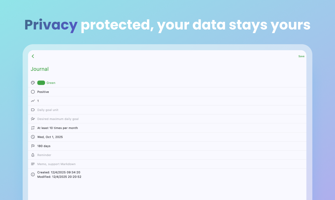 Table habit - Screenshot 5 showing product features and functionality