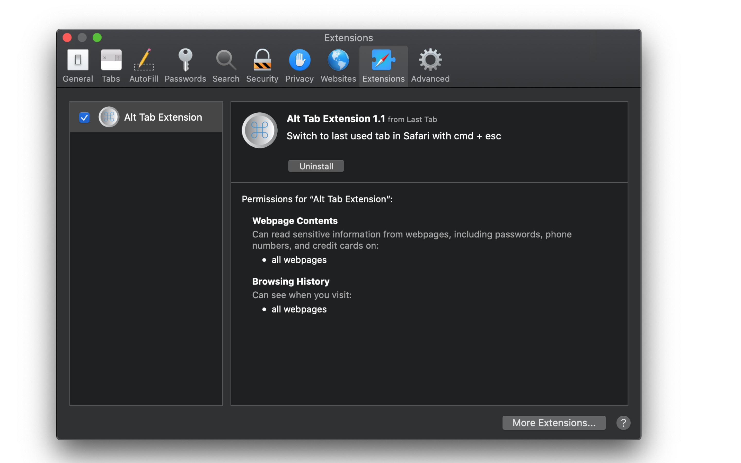 Last Tab for Safari gallery image
