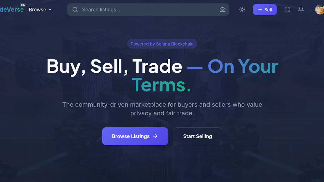 TradeVerse - P2P Marketplace product