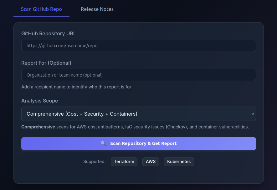 InfraScan - Screenshot 2 showing product features and functionality