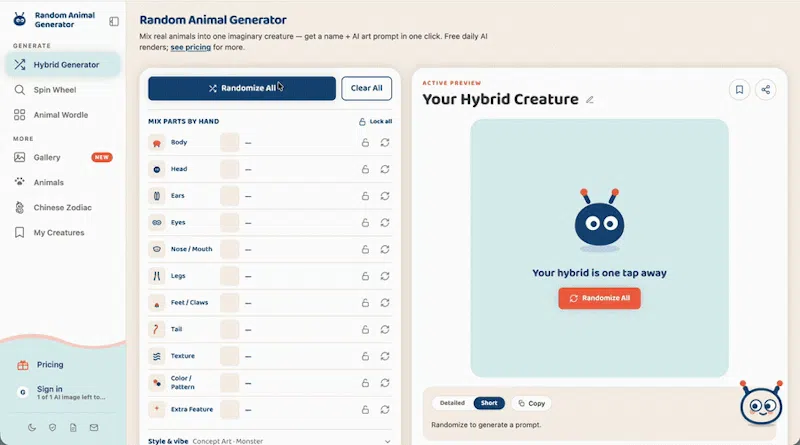 Random Animal Gen screenshot 2