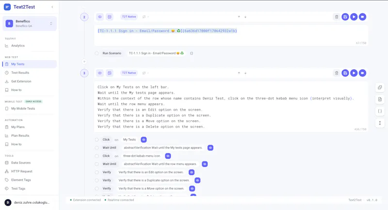 Text2Test | 0 → Test Suite in Minutes screenshot 2