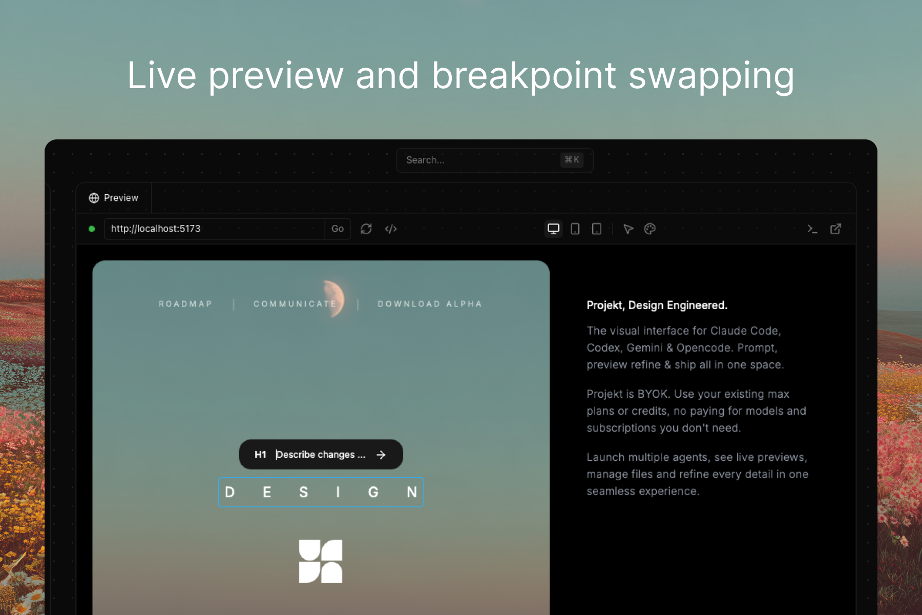 Projekt - Screenshot 4 showing product features and functionality