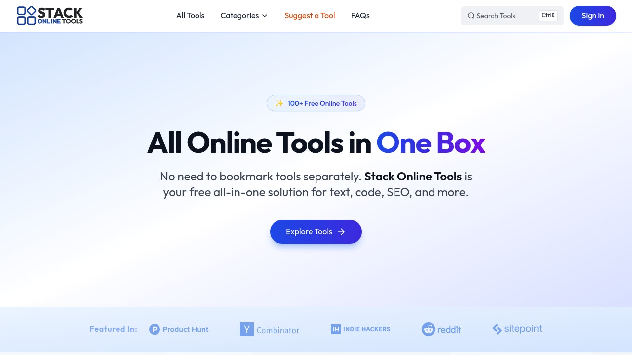 Stack Online Tools - Main product screenshot demonstrating key features and user interface