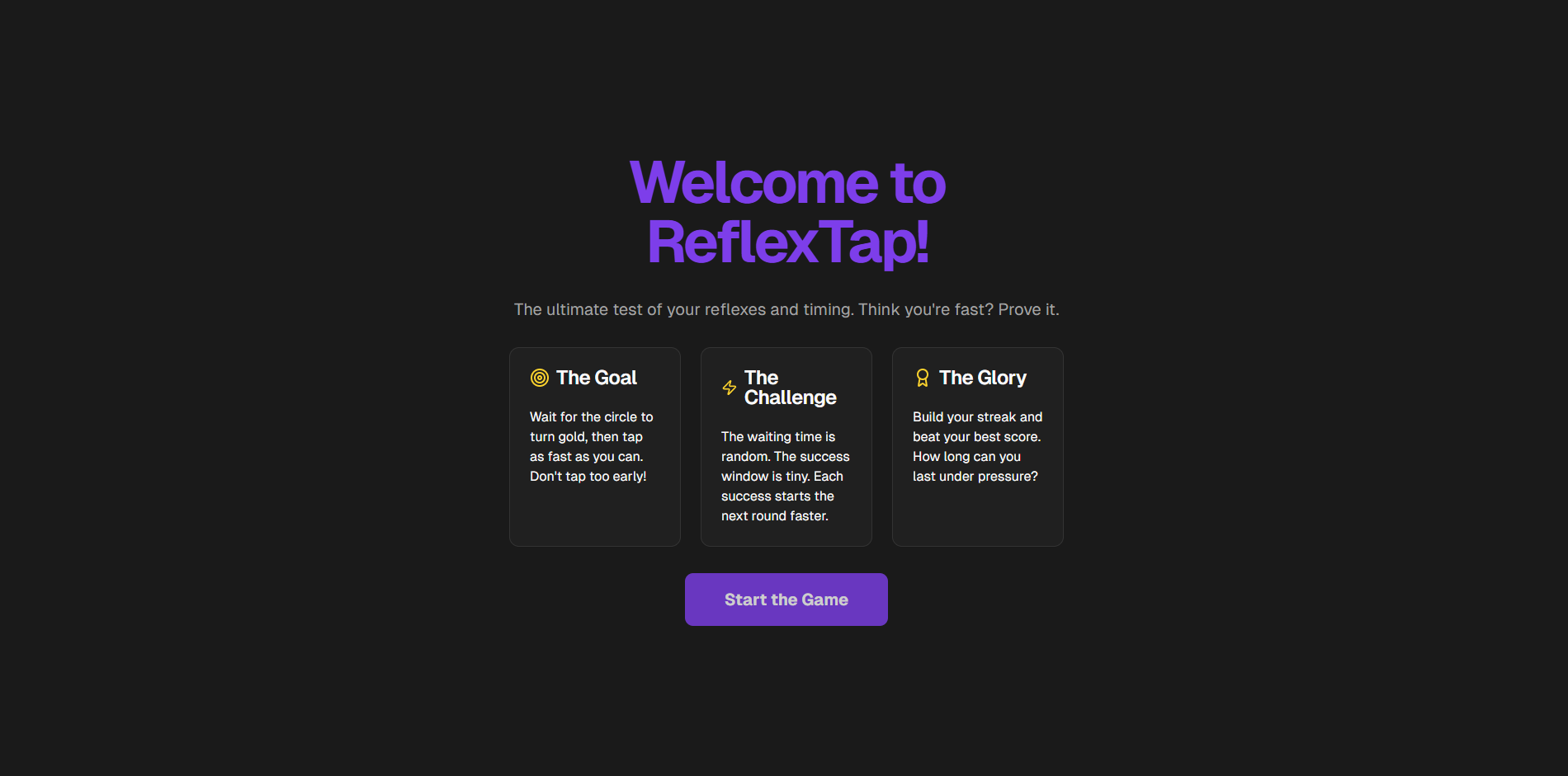 ReflexTap - Main product screenshot demonstrating key features and user interface