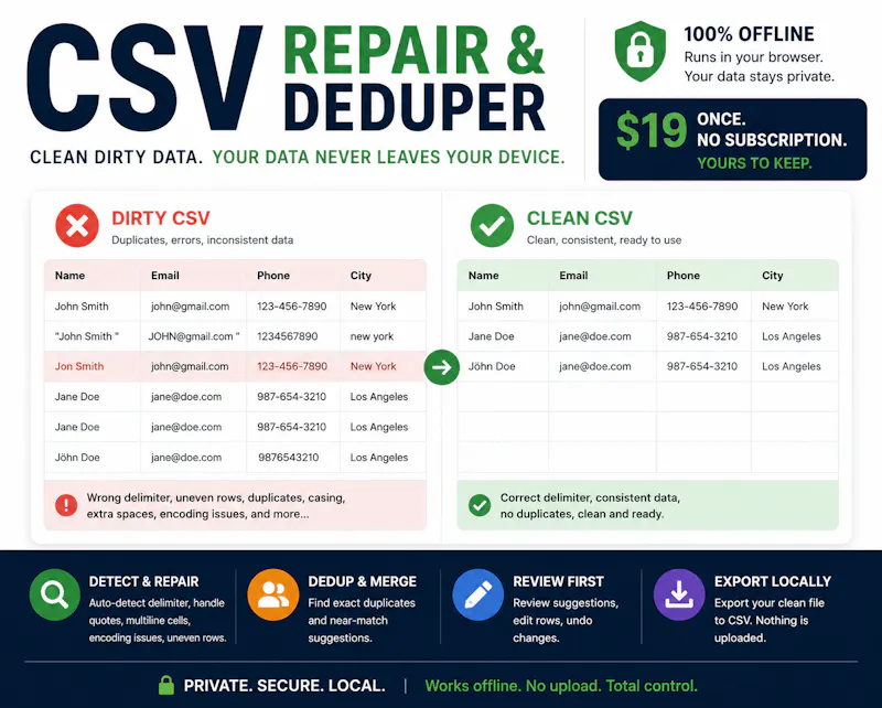 CSV Repair & Deduper screenshot 1